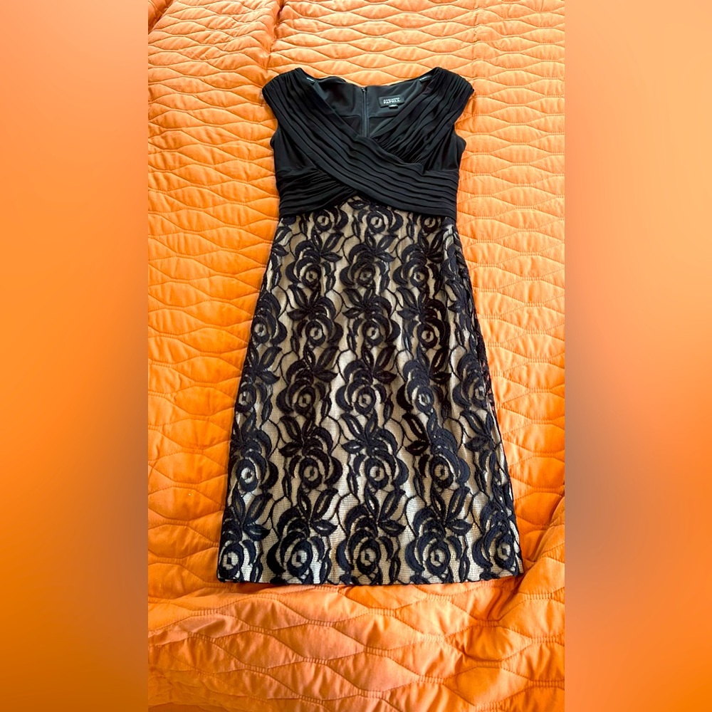 Black and lace cocktail dress